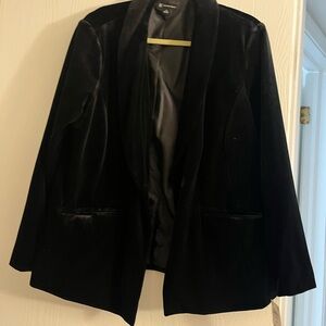 INC International Concepts Black Velvet Blazer